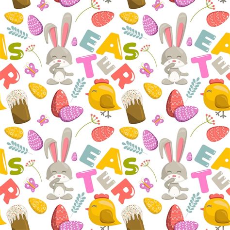 Premium Vector Happy Easter Seamless Pattern