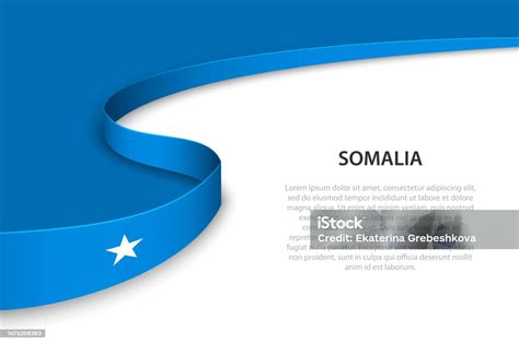 Wave Flag Of Somalia With Copyspace Background Stock Illustration