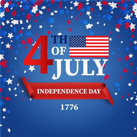 Premium Vector Fourth Of July Greeting Card Template July Usausa