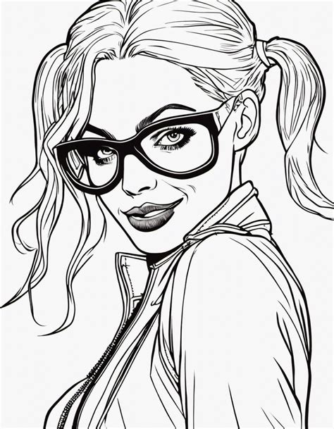 Free Realistic Harley Quinn Coloring Page