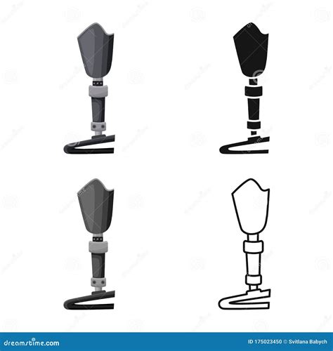 Vector Illustration Of Leg And Prosthesis Logo Web Element Of Leg And Limb Stock Symbol For Web