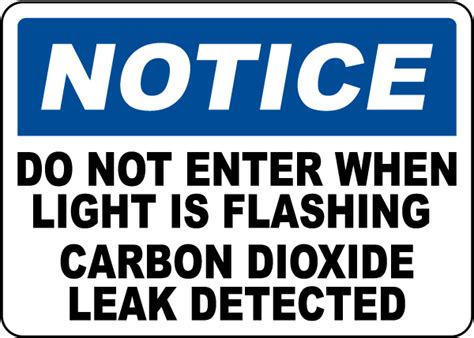 Notice Carbon Dioxide Leak Detected Sign Save Instantly