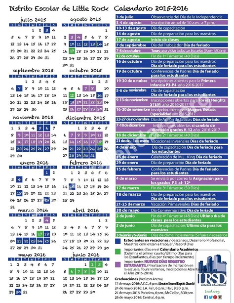 Little Rock School District Calendars – Little Rock, AR