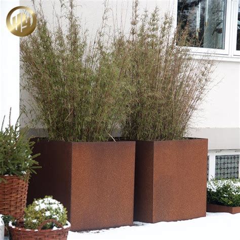 Rusty Square Metal Corten Steel Garden Decoration Plants Nursery Planter China Outdoor Square