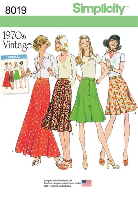 Simplicity Sewing Pattern 8019 U5 Misses Vintage 1970s Skirts Sewing Patterns Online