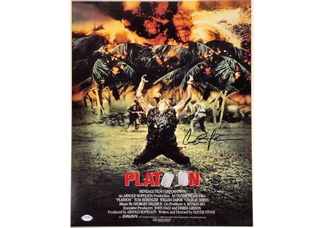 Charlie Sheen signed Platoon movie poster 16×20 photo (PSA COA) – The ...