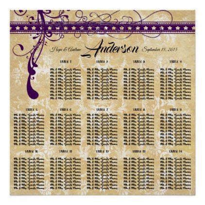 Ultra Violet Medieval Renaissance Seating Chart | Zazzle