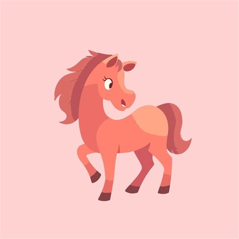 Premium Vector Cute Kawaii Cartoon Horse Illustration Vector