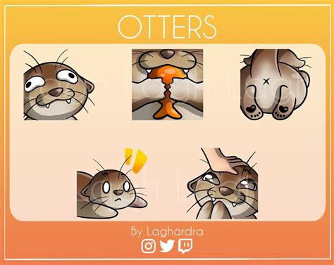 Pack Of Otter Emotes For Twitch Discord Betterttv Etsy