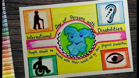 International Day Of Persons Disability Poster Drawing L World