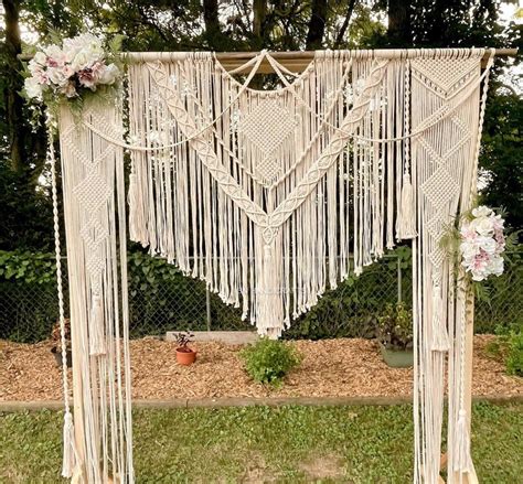 Handmade Macrame Tassel Wedding Backdrop Macrame Wedding Arch Etsy