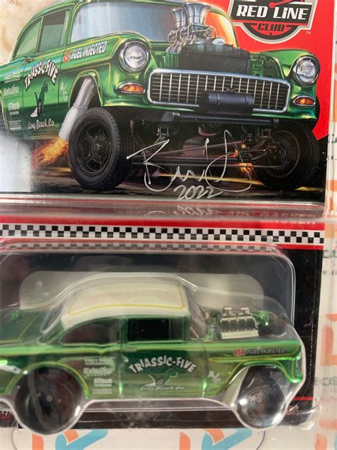 Hot Wheels Rlc 55 Chevy Bel Air Gasser Triassic Five Green With Brendo Diecast Enthusiast