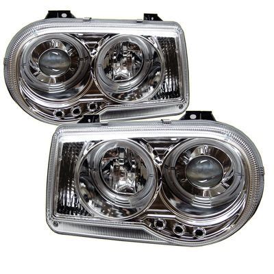 Chrysler 300C 2005 2010 Clear Dual Halo Projector Headlights With