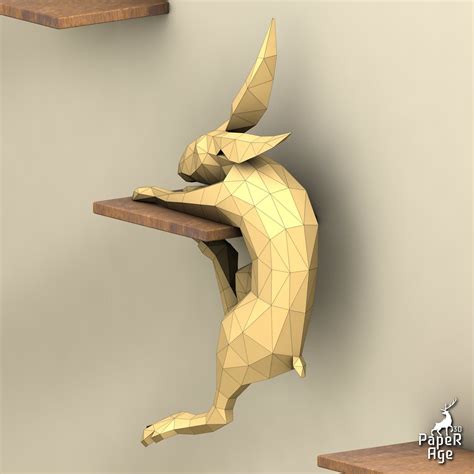 Rabbit Easter Bunny Papercraft Pepakura Lowpoly Low Etsy