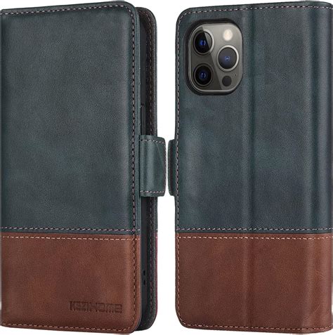 Kezihome Wallet Case For Iphone 12 Pro Max Genuine Leather Rfid Blocking Cover