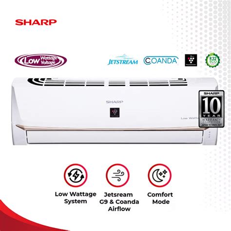 Sharp AC Wall Mounted Split Low Watt Plasmacluster 1 1 2 PK AH AP12UHL