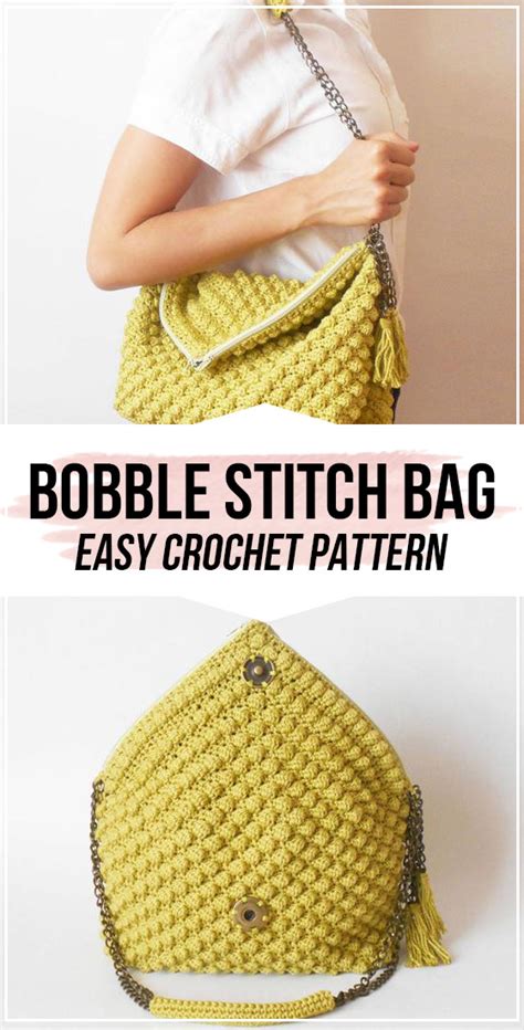 Crochet Bobble Stitch Bag Pattern Bobble Stitch Crochet Purse Patterns Crochet Bag Pattern