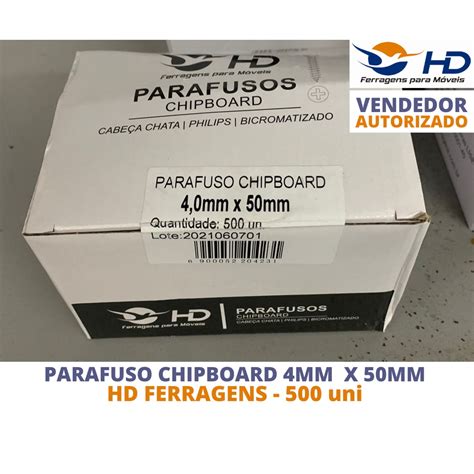 Parafuso 4 X 50mm Chipboard Chata Phillips Para Madeira Caixa 500