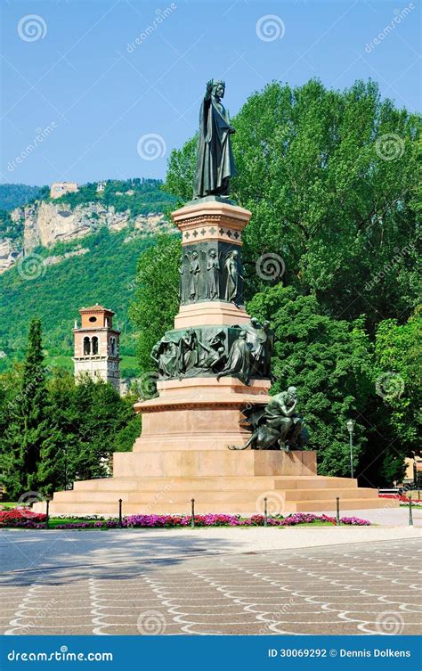 Monument To Dante Trento Italy Stock Photo Image Of Sculpture