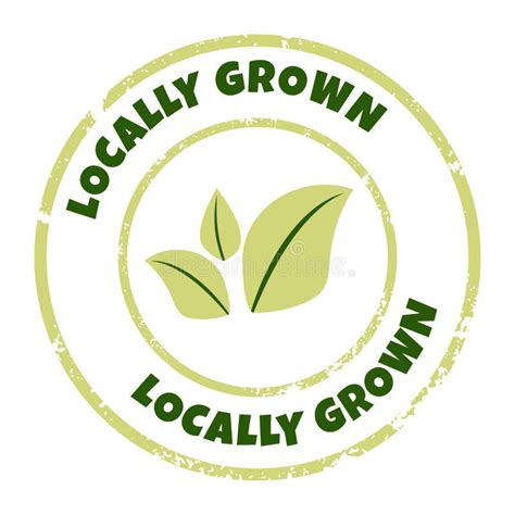 Locally Grown Food Label. Vector Grunge Badge, Stamp for Organic and ...