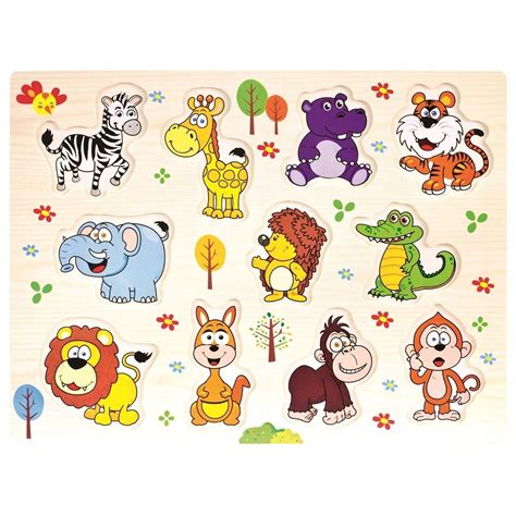 Puzzle Z Uchwytami Uk Adanka Drewno Bino Zwierzaki Allegro Pl