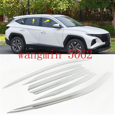 For Hyundai Tucson Chrome Window Visor Vent Shades Sun Rain