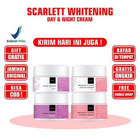 Jual Scarlett Whitening Cream Day Night Cod Scarlet Krim Perawatan