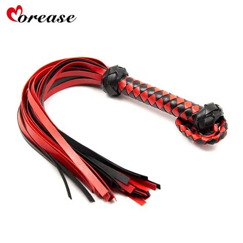 Morease Sexy Leather Whip Spanking Erotic Slave Bondage Flirt Flogger