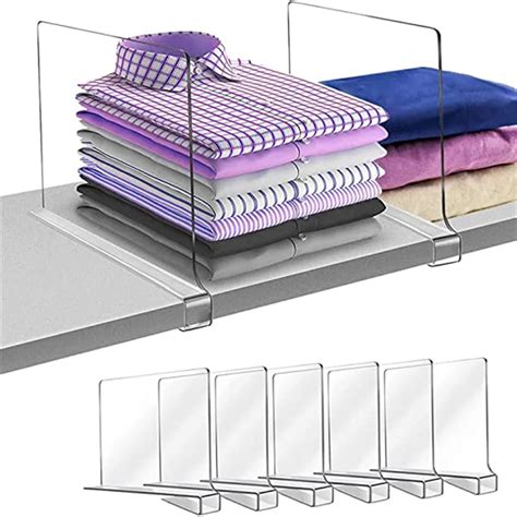 Clear Acrylic Closet Shelf Bookcase Divider Home Use Wardrobe Shelf Bookcase Divider Baffle