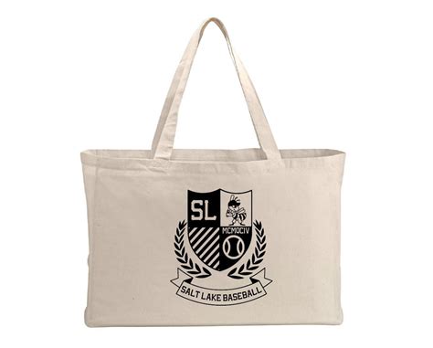 Salt Lake Bees Tan Bees Crest All Purpose Canvas Tote – Salt Lake Bees ...