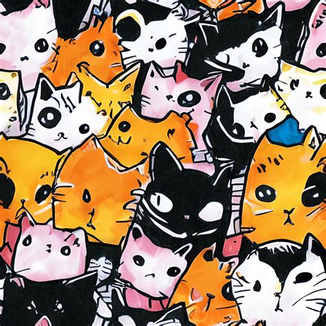 Super Hero Cats Cute Illustration Kawaii Chibi Creative Fabrica