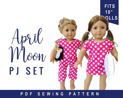 18 Inch Doll Clothing Sewing Pattern Pajama And Nightgown Pdf Tutorial