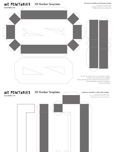 Mr Printables 3d Number Templates Pdf