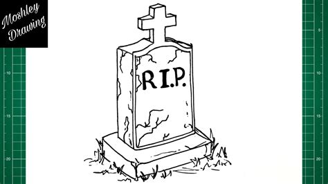 How To Draw A Tombstone Step By Step YouTube