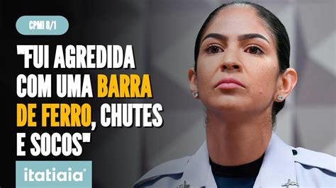 PM DIZ QUE FOI AGREDIDA POR BOLSONARISTAS GOLPES DE BARRA DE FERRO