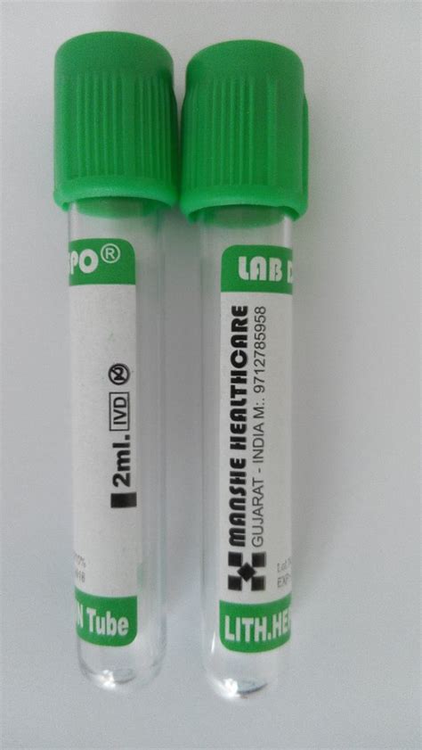 Lithium Heparin Tube FOR Blood Collection At Rs 2 5 Piece Vacutainer