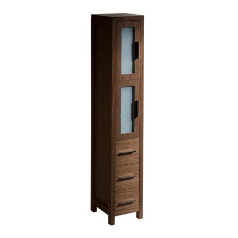 Fresca Torino Walnut Brown Tall Bathroom Linen Side Cabinet Burroughs Hardwoods Online Store