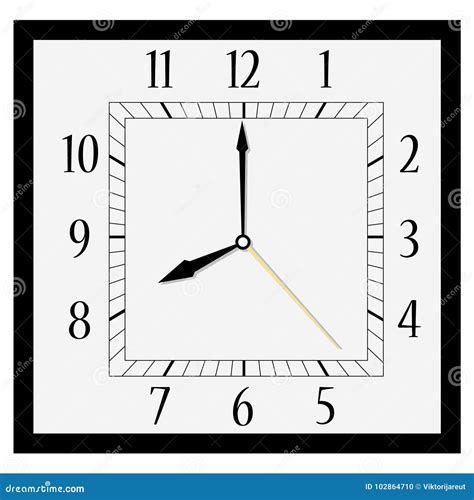 Square wall clock stock illustration. Illustration of clock - 102864710