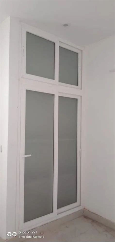 Hinged White Aluminium Glass Sliding Door Height 84 Inch Thickness