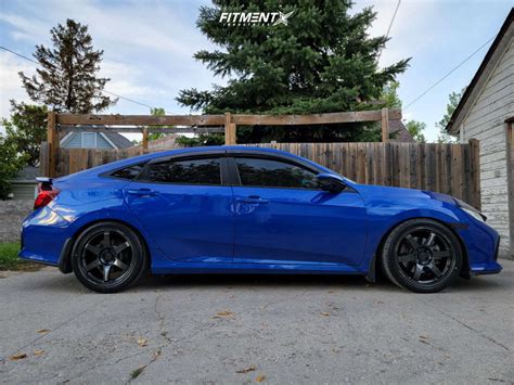 2019 Honda Civic Si With 18x95 Volk Te37 Saga And Yokohama 255x35 On Coilovers 1970579