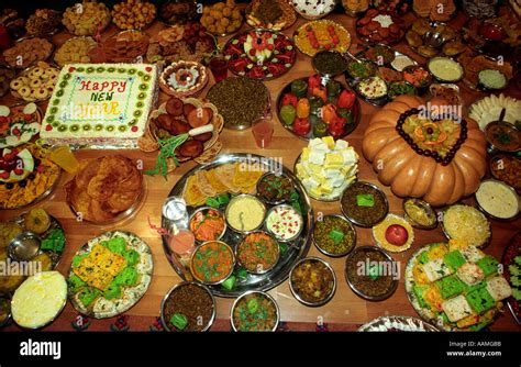 Sweets And Food On Display During Diwali Or Festival Of Light Brent