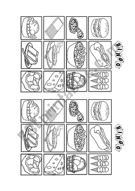 Fast Food Bingo Printable