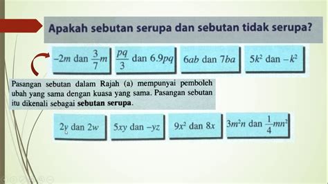 Sebutan Serupa Dan Sebutan Tak Serupa Bab 5 Ungkapan Algebra YouTube