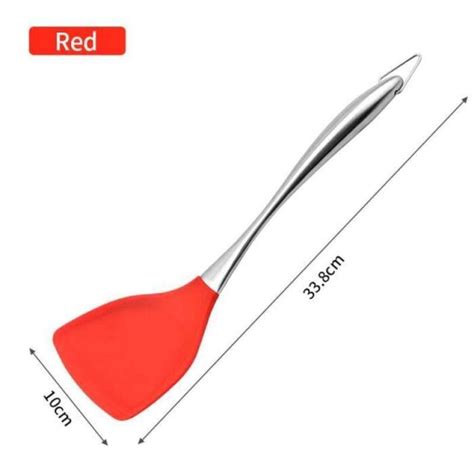 GL13004 Spatule De Wok En Silicone Acier Inoxydable Pelle