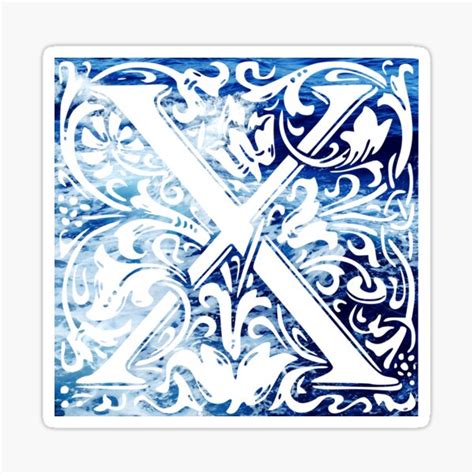 The Letter X Blue Ocean Waves Sticker By Yacine Redbubble