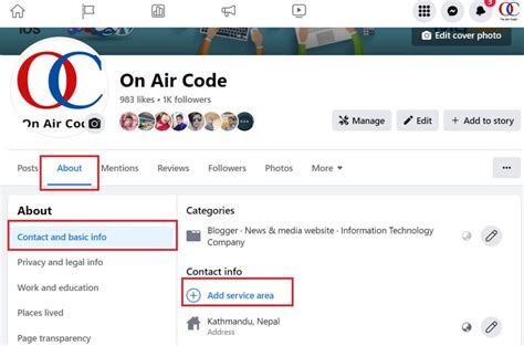 How To Add Service Area On Facebook Page Onaircode