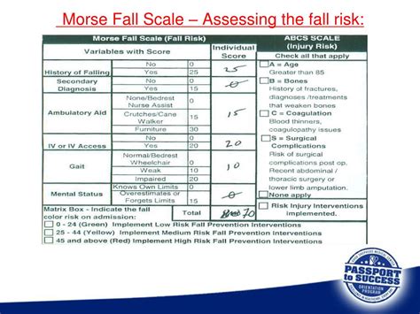 Printable Nursing Printable Morse Fall Scale