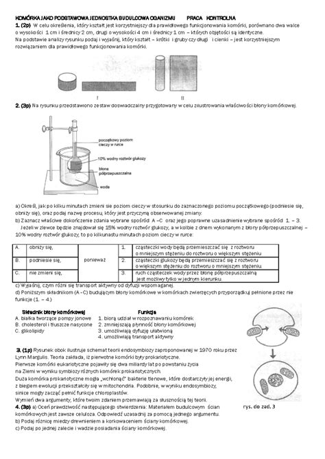 Komorka Praca Kontrolna Kom Rka Jako Podstawowa Jednostka Budulcowa