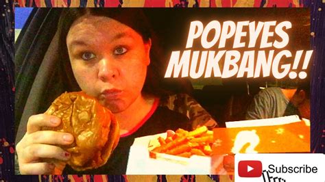 Mukbang 🌶🍗popeyes Chicken Sandwhich Cajun Fries 🍟 Mac Andcheese