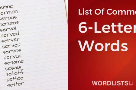 List Of Common 6-Letter Words